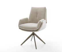 DELIFE Draaistoel Clea-Flex geweven stof beige kruisframe breed afwerk...