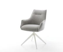 DELIFE Draaistoel Alja-Flex met armleuning zachte stof met structuur g...