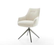 DELIFE Draaistoel Alja-Flex met armleuning teddy beige kruisframe bree...