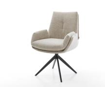 DELIFE Draaistoel Clea-Flex geweven stof beige kruisframe breed zwart ...