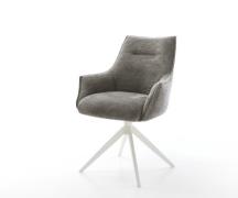 DELIFE Draaistoel Alja-Flex met armleuning bouclé zacht mud kruisframe...