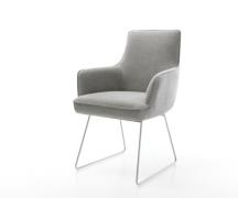 DELIFE Eetkamerstoel Heira-Flex met armleuning zachte stof met structu...