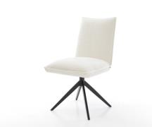 DELIFE Draaistoel Lelio-Flex bouclé zacht beige kruisframe breed zwart...