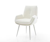 DELIFE Eetkamerstoel Clea-Flex bouclé zacht beige 4-poot conisch roest...