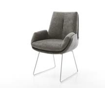 DELIFE Eetkamerstoel Clea-Flex bouclé zacht mud slipframe roestvrij st...