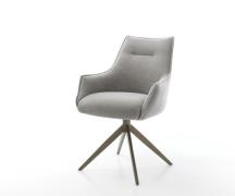 DELIFE Draaistoel Alja-Flex met armleuning zachte stof met structuur g...