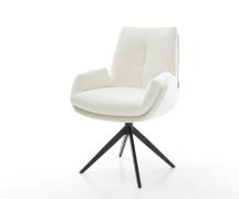 DELIFE Draaistoel Clea-Flex bouclé zacht beige kruisframe breed zwart ...