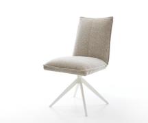 DELIFE Draaistoel Lelio-Flex geweven stof beige kruisframe breed wit 3...