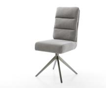 DELIFE Draaistoel Pela-Flex zachte stof met structuur grijs kruisframe...