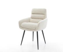 DELIFE Eetkamerstoel Abelia-Flex met armleuning teddy beige 4-poot con...