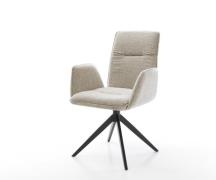DELIFE Draaistoel Vinja-Flex geweven stof beige kruisframe breed zwart...