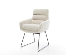 DELIFE Eetkamerstoel Abelia-Flex met armleuning teddy beige slipframe ...
