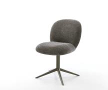 DELIFE Draaistoel Nube-Flex bouclé zacht mud kruispoot afwerking met t...