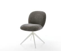 DELIFE Draaistoel Nube-Flex bouclé zacht mud kruisframe breed wit 360°...