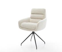 DELIFE Eetkamerstoel Abelia-Flex met armleuning teddy beige kruisframe...