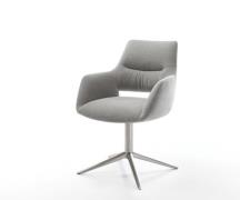 DELIFE Draaistoel Yago-Flex met armleuning zachte stof met structuur g...