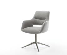 DELIFE Draaistoel Yago-Flex met armleuning zachte stof met structuur g...