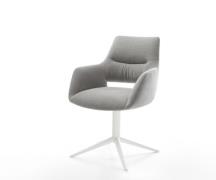 DELIFE Draaistoel Yago-Flex met armleuning zachte stof met structuur g...