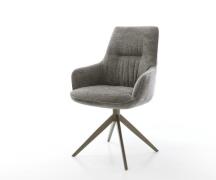 DELIFE Draaistoel Zelia-Flex met armleuning bouclé zacht mud kruisfram...