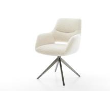 DELIFE Draaistoel Yago-Flex met armleuning teddy beige kruisframe bree...