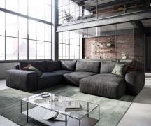 DELIFE Woonlandschap Lanzo 300x210 cm kunstleer vintage antraciet met ...