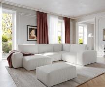 DELIFE Woonlandschap Lanzo 300x210 cm bouclé crème-wit met variabele r...