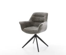 DELIFE Draaistoel Kaira-Flex bouclé zacht mud kruisframe breed zwart 3...