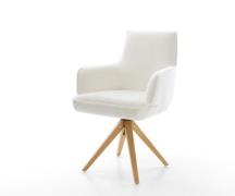 DELIFE Draaistoel Heira-Flex met armleuning bouclé zacht beige houten ...