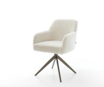 DELIFE Draaistoel Greg-Flex teddy beige kruisframe breed afwerking met...