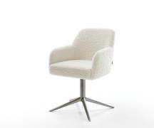 DELIFE Draaistoel Greg-Flex teddy beige kruispoot grafiet 360° draaiba...