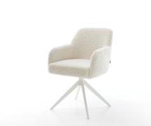 DELIFE Draaistoel Greg-Flex teddy beige kruisframe breed wit 360° draa...