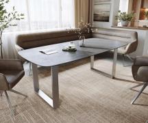 DELIFE Eettafel Edge Boot 200x100 cm Keramiek Boulevard Betonlook Roes...
