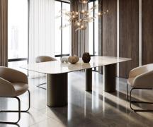 DELIFE Eetkamertafel Edge Boot 270x120 keramiek Iris FMG Onice Grigio ...