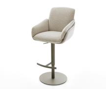 DELIFE Barstoel Luan-Flex Zachte Geweven stof Beige Draaivoet in hoogt...