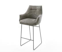 DELIFE Barstoel Alja-Flex Bouclé zacht Mud Sledeonderstel metaal zwart...