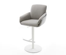 DELIFE Barstoel Luan-Flex Zachte stof met structuur Grijs Draaivoet in...