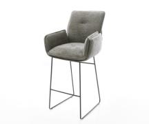 DELIFE Barstoel Nela-Flex Bouclé zacht Mud Sledeonderstel metaal zwart...