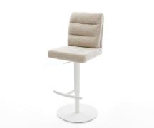 DELIFE Barstoel Pela-Flex Zachte Geweven stof Beige Draaivoet in hoogt...
