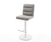 DELIFE Barstoel Pela-Flex Zachte stof met structuur Grijs Draaivoet in...