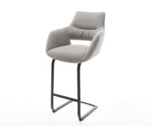 DELIFE Barstoel Yago-Flex Zachte stof met structuur Grijs Vrijkantelfr...