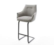 DELIFE Barstoel Alja-Flex Zachte stof met structuur Grijs Vrijkantelfr...