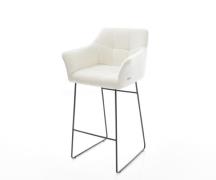 DELIFE Barstoel Yulo-Flex Bouclé zacht Beige Sledeonderstel metaal zwa...