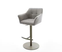 DELIFE Barstoel Yulo-Flex Zachte stof met structuur Grijs Draaivoet in...