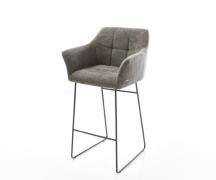 DELIFE Barstoel Yulo-Flex Bouclé zacht Mud Sledeonderstel metaal zwart...