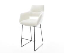 DELIFE Barstoel Yago-Flex Bouclé zacht Beige Sledeonderstel metaal zwa...