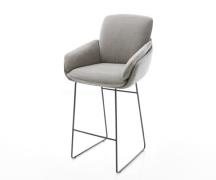 DELIFE Barstoel Luan-Flex Zachte stof met structuur Grijs Sledeonderst...