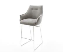 DELIFE Barstoel Alja-Flex Zachte stof met structuur Grijs Sledeonderst...