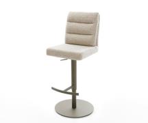 DELIFE Barstoel Pela-Flex Zachte Geweven stof Beige Draaivoet in hoogt...