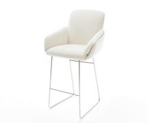 DELIFE Barstoel Luan-Flex Bouclé zacht Beige Sledeonderstel roestvrij ...