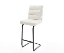 DELIFE Barstoel Pela-Flex Bouclé zacht Beige Vrijkantelframe plat meta...